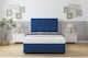image 2 of Sloomy Lisbon Navy Plush Divan Bed Base No Drawers With 26 Inch Strutted Headboard & 12 Inch Matching Footboard | Blue | Navy | Small Double | 1
