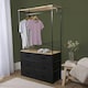 image 10 of OHS Brooklyn 6 Drawer Home Storage Fabric Display Cabinet With Hanging Rail Brown | Beige