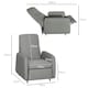 image 3 of HOMCOM Push Back Recliner Chair Fabric Reclining Armchair  Grey Grey