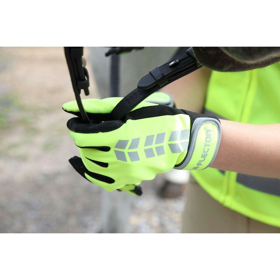 image 1 of Equi-Flector Riding Gloves - Yellow - S | Yellow | S
