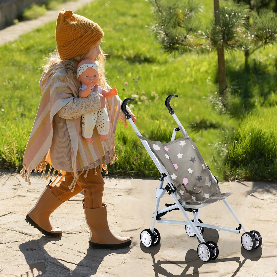 image 1 of BiBi Doll Stars Design Foldable Dolls Buggy Stroller & Toy Pushchair for 20" Dolls
