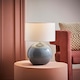 image 2 of ValueLights Bosco Eucalyptus Ceramic Table Lamp with White Drum Shade