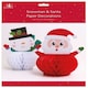 image 2 of Christmas Santa and Snowman Paper Decorations