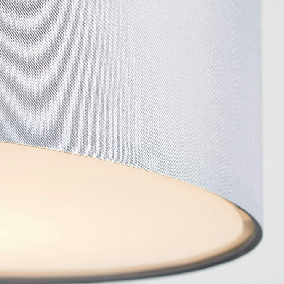 image 1 of ValueLights 3 Pack Modern Grey Drum Pendant Ceiling Light Shades With Diffusers