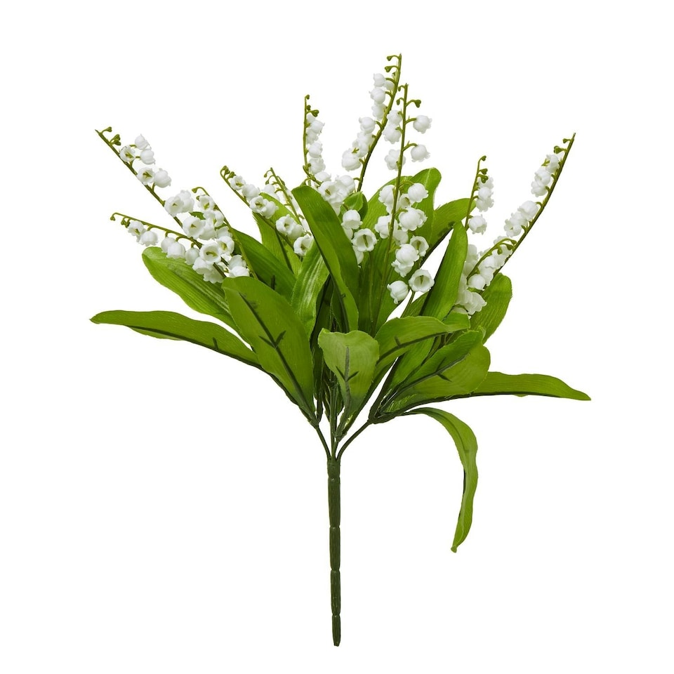 image 1 of Hill Interiors Lily Of The Valley Artificial Flower - White/Green - One Size