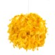 image 2 of Eye-Catching and Designer Small Ochre Feather Decorated Pendant Lighting Shade | Yellow