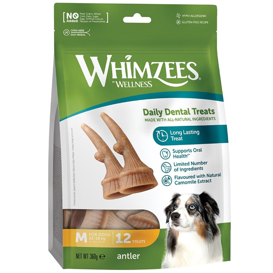 image 1 of Whimzees Antler Medium 12 Pack (Pack of 6)