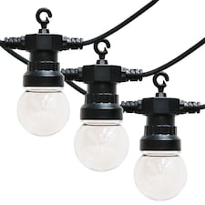 ValueLights Festoon 10 Set Black Outdoor String Festoon Light