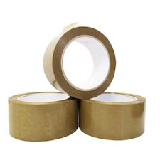 2 x Brown Super Sticky Long Lasting Low Noise 50mm x 66m Parcel Sealing Packaging Tape