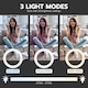 image 2 of Nedis Ring Light, 10" LED Ring Lamp with 120 LEDs on Aluminium Table Stand, USB Powered, with Flexible Phone Holder, 10 Light Modes