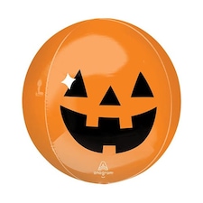 Haunted Manor Orange Pumpkin Halloween Orbz Foil Helium Balloon 38cm / 15 in
