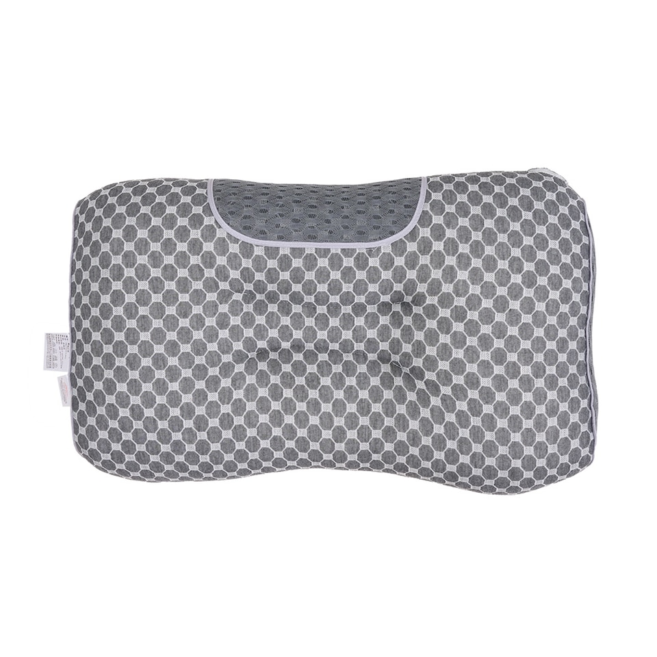 image 1 of Living and Home Knitted Sleep Support Pillow, Breathable Design- Grey,2Pcs | Grey