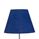 image 3 of Set of 2 Navy Blue Cotton 20cm Diameter Tapered Fabric Lamp Shades | Blue | Medium | 2