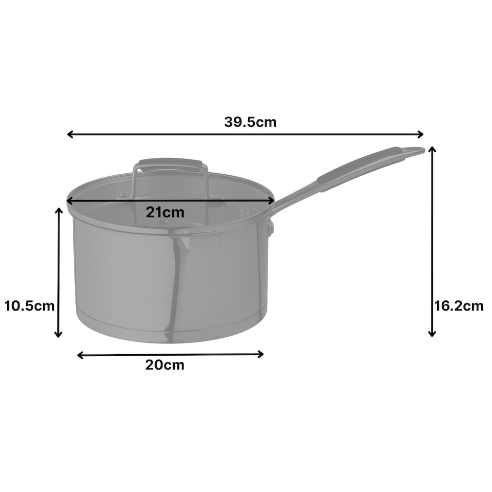image 1 of ProChef 20cm Stainless Steel Saucepan with Glass Lid Induction & Oven Safe Silver