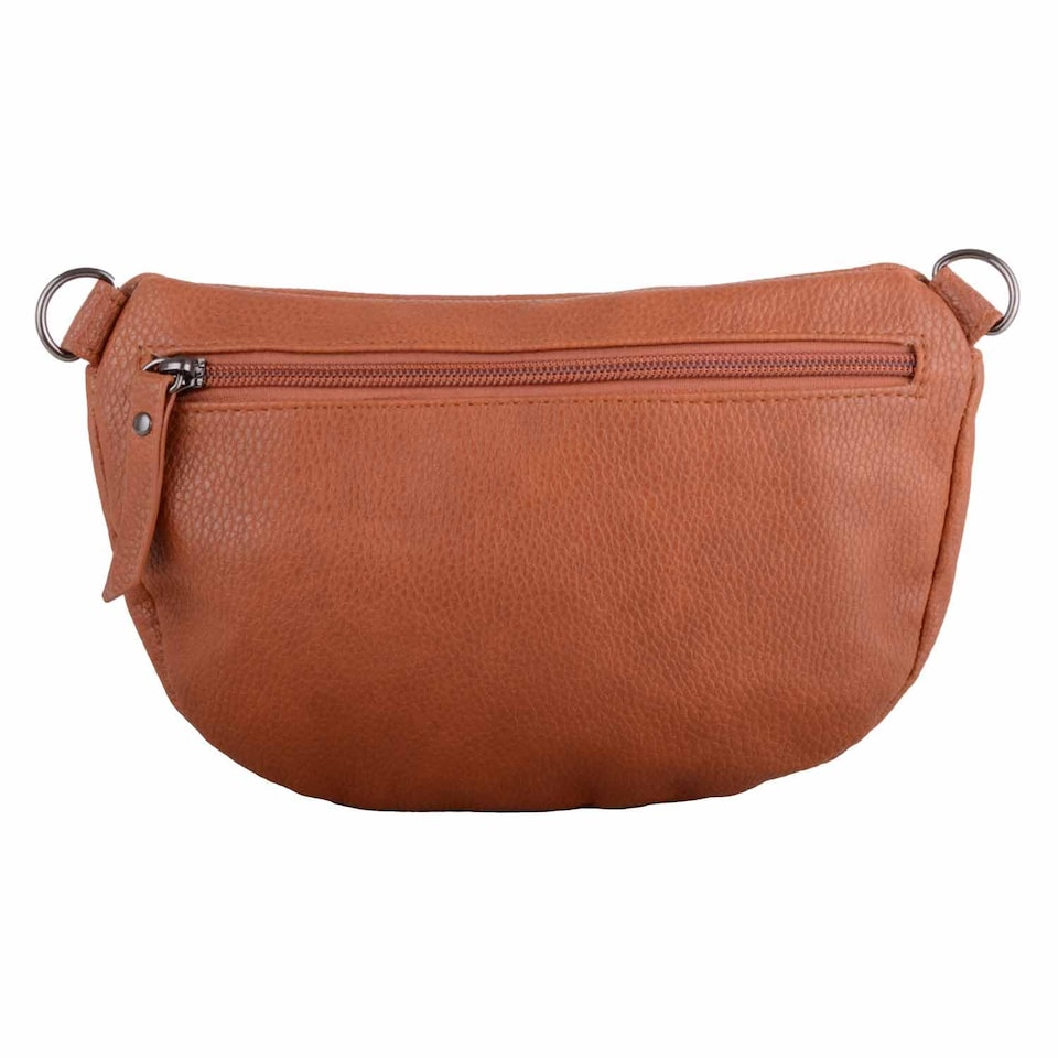 image 1 of Lorenz Womens Grained PU Leather Bumbag Waist Clutch Bag with Detachable Strap | Brown | Tan