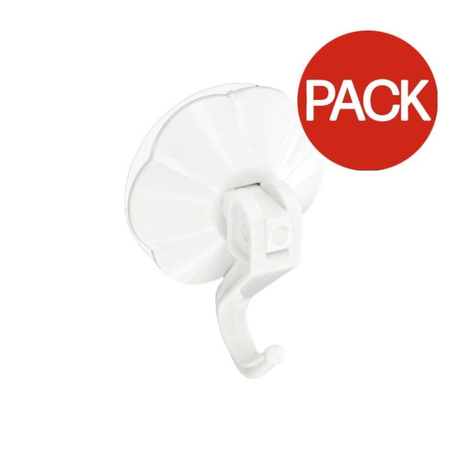 Securit Suction Hook (Pack of 2) - White - One Size