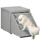 image 1 of PawHut 2 in 1 Dog Steps Ottoman, Pet Stairs for Small Medium Dogs and Cats Grey