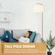 image 3 of HOMCOM Floor Lamp with Linen Lampshade Round Base for Living Room Bedroom