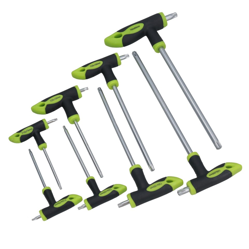 image 1 of 16pc Hex and Star (Torx and Allen) Alan Allan Screwdriver T-Handle Set TE076