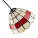 image 3 of Traditional Red and Amber Stained Glass Tiffany Pendant Lighting Shade | Red