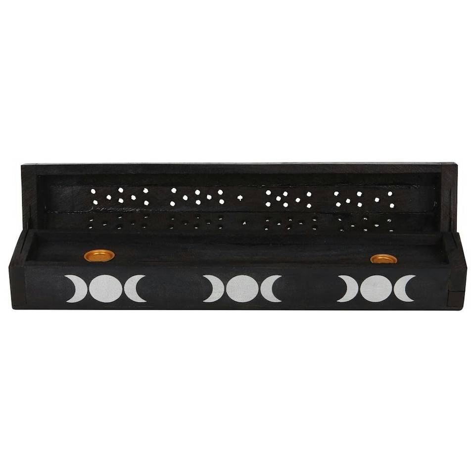 image 1 of Elements Sage Triple Moon Wooden Incense Gift Set - Black/White - One Size