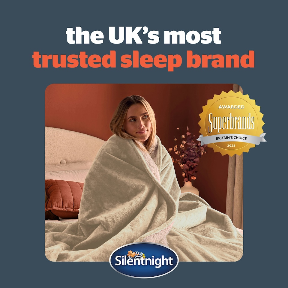 image 1 of Silentnight Heat Genie Self Heating Giant Blanket Cream | Natural
