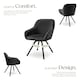 image 3 of Lounge Armchair Living Room Accent Chair 360 Swivel Slim Steel Legs Velvet Fabric  - Set of 4 Black