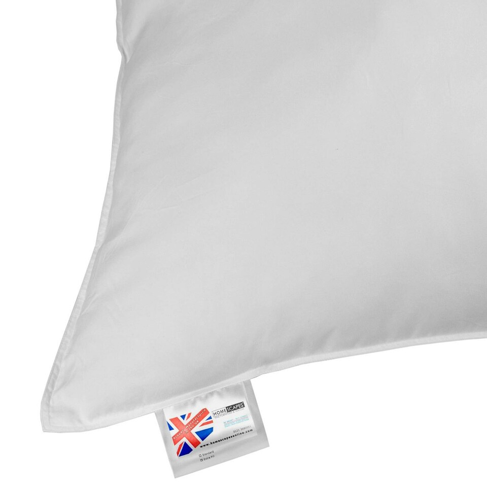 image 1 of Homescapes Microfibre Euro Continental Square Pillow - 80cm x 80cm | White