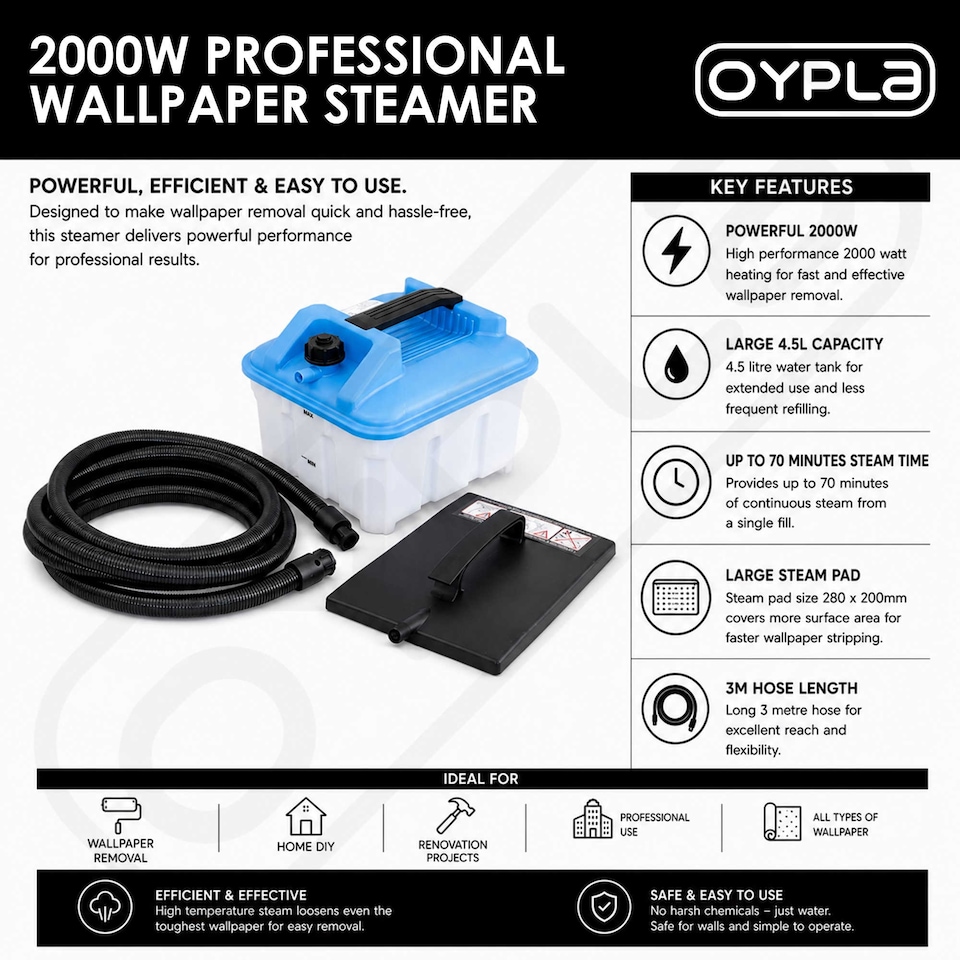 image 1 of 2000W 4.5L Professional Wall Paper Wallpaper Stripper Steamer Remover
