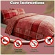 image 3 of VELVETIO Denim Check Printed Duvet Cover Set Reversible Polycotton Beddings Red | Single