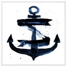 Watercolour anchor (Picture Frame) White | S