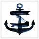 image 1 of Watercolour anchor (Picture Frame) White | S