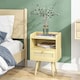 image 9 of HOMCOM Bedside Tables Set of 2, Boho Styled Nightstand with Drawer, Storage Compartment and Rattan Accent, Side End Table for Bedroom, 40 x 30 x 60cm, Natural Wood Finish