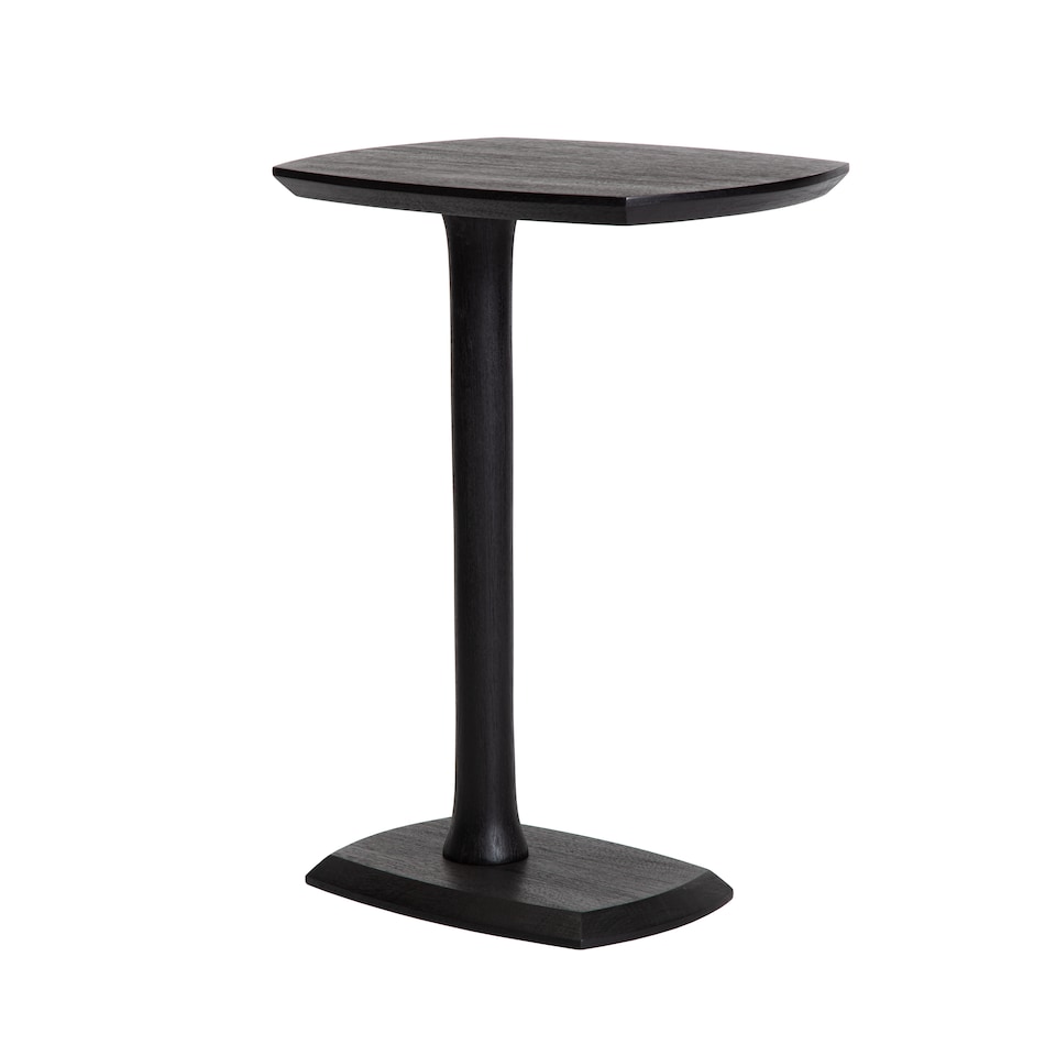 image 1 of Ellis C-Shaped Solid Mango Wood Sofa Side Table