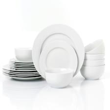18pc White rim Dinner Set