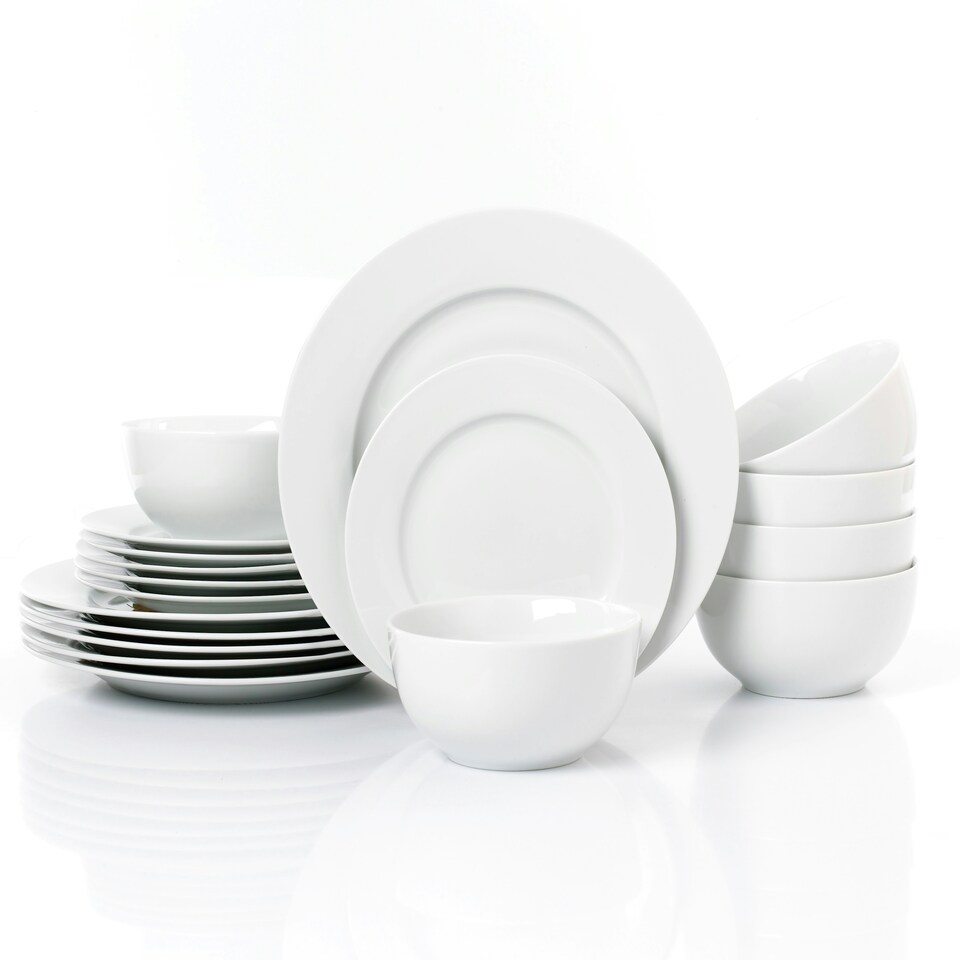 18pc White rim Dinner Set