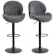 image 1 of HOMCOM Modern Bar Stools Set of 2, Swivel Counter Height Barstools | Grey | Grey | Adjustable height bar stool