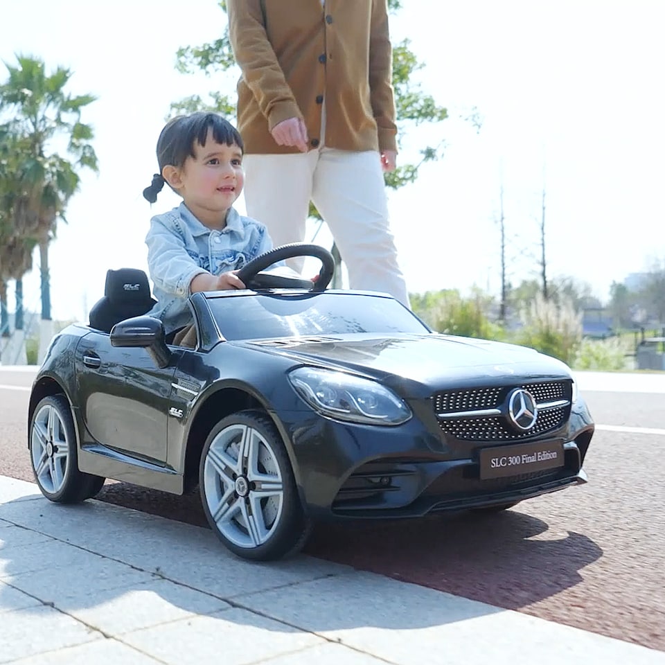 image 1 of AIYAPLAY Benz SLC 300 Licensed 12V Electric Car for Kids, Kids' Electric Ride on with Parental Remote, Music Lights, Suspension Wheels for 3-6 Years, Black