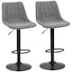image 1 of HOMCOM Bar Stools Set of 2 Adjustable Swivel Bar Chairs with Backrest Grey