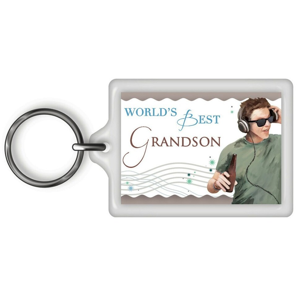 image 1 of World's Best Grandson Celebrity Style Keyring