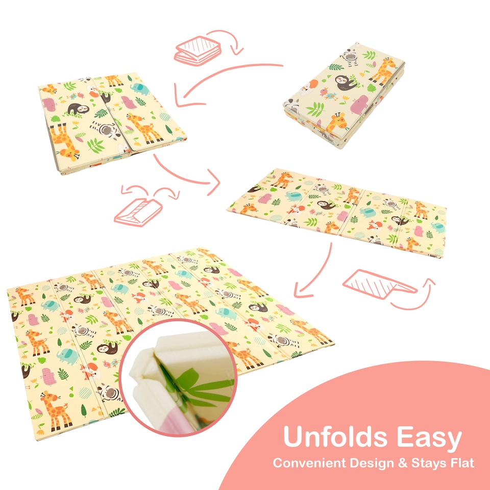 image 1 of Wildlife Baby Play Mat Foldable and Waterproof