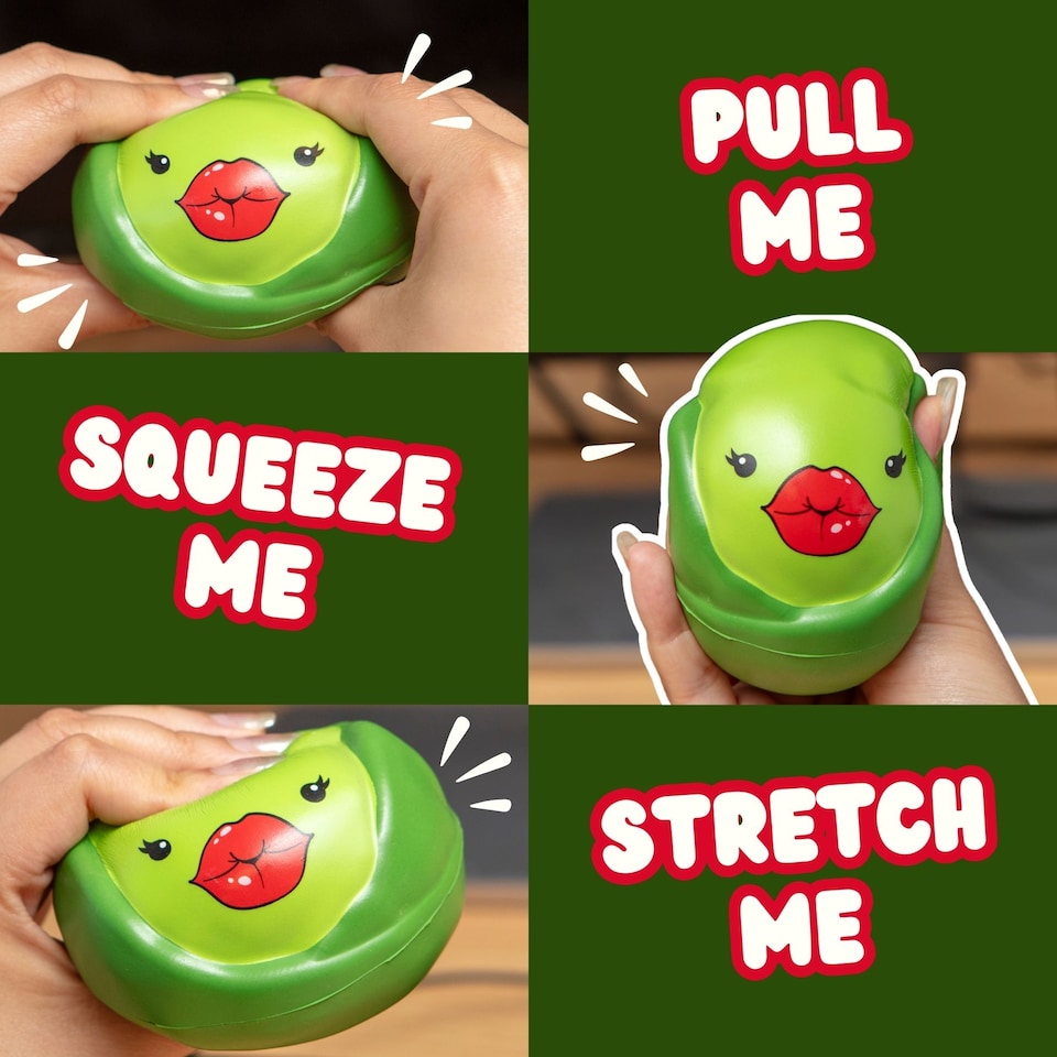 image 1 of Brussel Pouts Squishy Stress Ball – Funny Stress Relief Toy for Adults