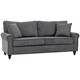image 1 of HOMCOM Fabric Sofa 3 Seater Sofa for Living Room w/ Throw Pillow Grey