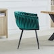 image 4 of Set of 2 Baiano Fabric Dining Chairs - Green