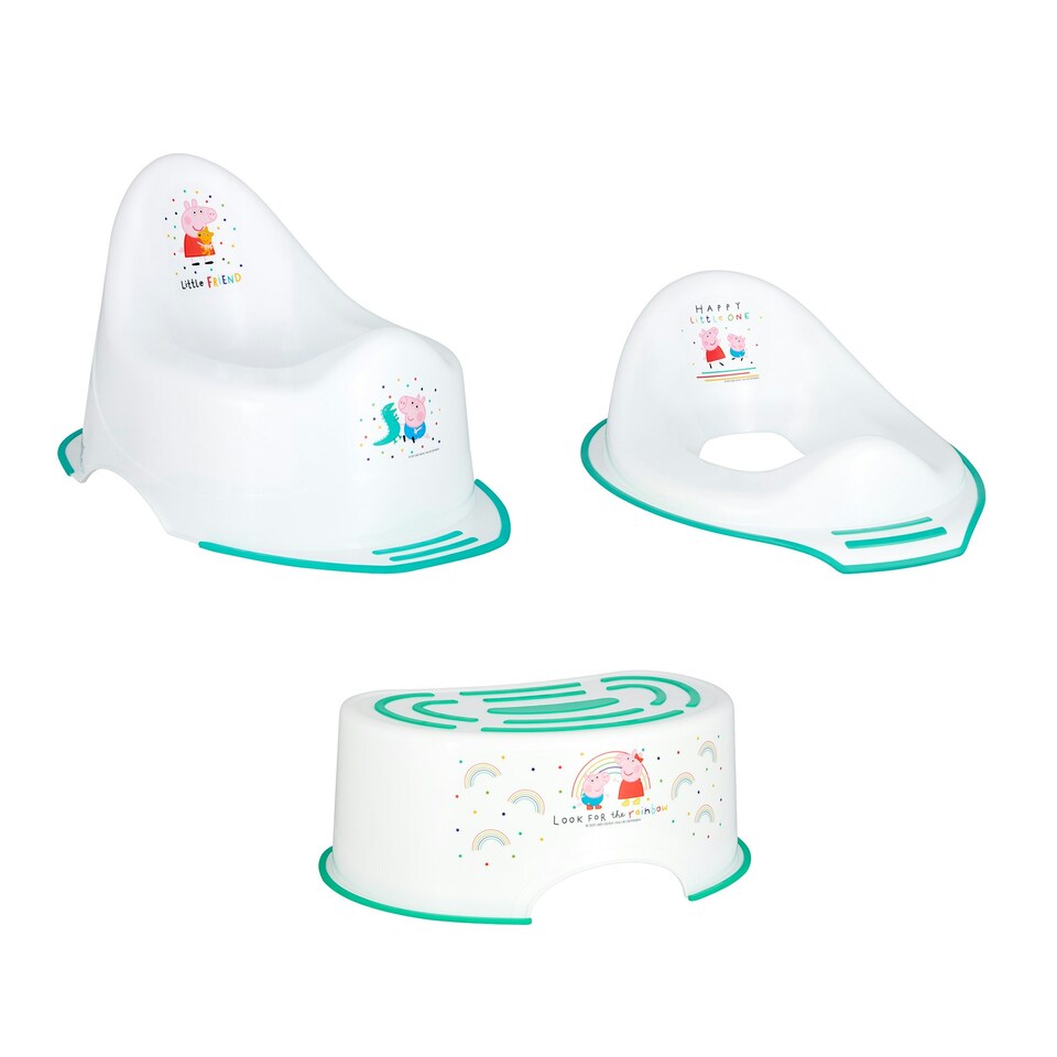image 1 of Peppa Pig Teal Non Slip Potty, Training Seat and Step Stool