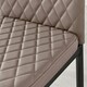 image 5 of Furniturebox 4x Milan Black Leg Cappuccino Hatched Faux Leather Dining Chairs