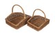 image 1 of Set of 2 Rectangular Country Unpeeled Garden Trugs | Brown | Brown | Set of 2