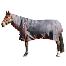 HYCONIC Combi Combo Neck Horse Turnout Rug - Charcoal/Red - 6´ 0"