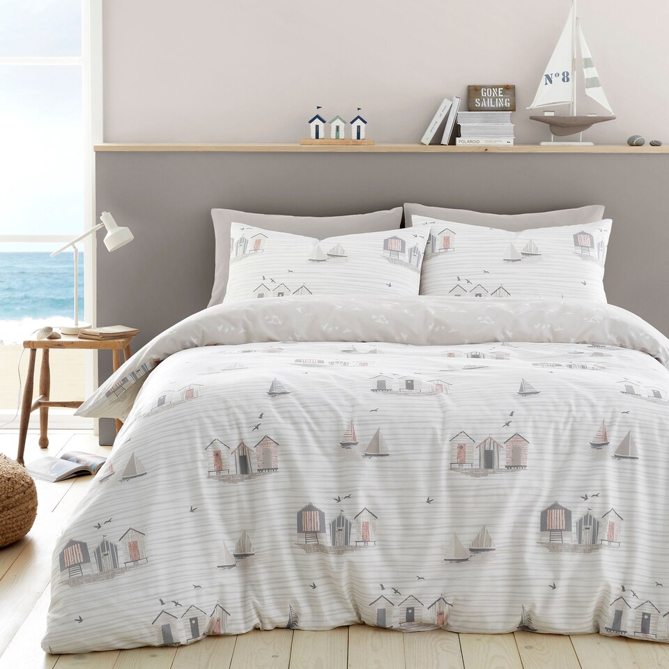 image 1 of Fusion Beach Huts Duvet Cover Set Natural