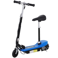 HOMCOM Foldable Powered Scooter 120W w Adjustable Seat and Brake | Blue